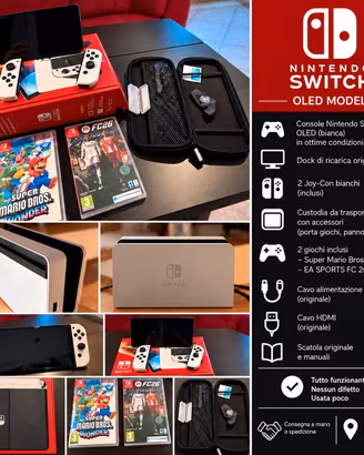 NINTENDO SWITCH OLED +SANDISK 128- BUNDLE COMPLETO