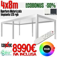 Pergola bioclimatica 8x4 lamelle orientabili 2025