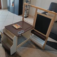 Set tavolo, lavagna e panchetta in legno