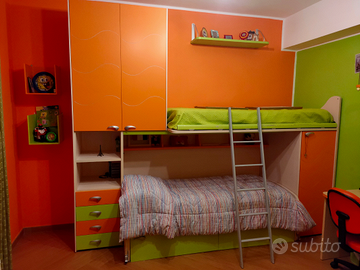 Cameretta 2 letti a castello completa