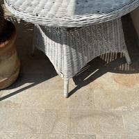 Tavolo di Rattan bianco tondo 90x90