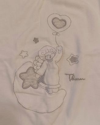 Copertina Thun 100% cotone bianca e argento 