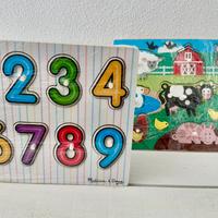 2 puzzle in legno Melissa & Doug