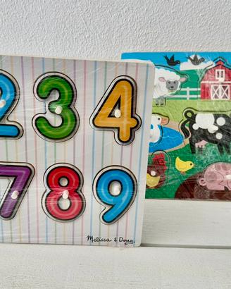 2 puzzle in legno Melissa & Doug