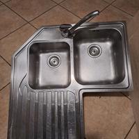 Lavandino - Lavello in acciaio ad angolo  per cuci