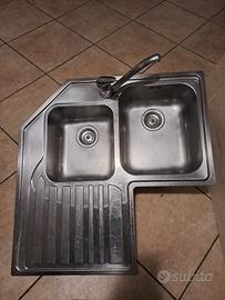 Lavandino - Lavello in acciaio ad angolo  per cuci