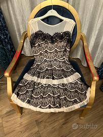 Abito corto in pizzo rinascimento , nuovo , tg 42