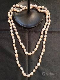 Collana lunga con perle di fiume acqua dolce