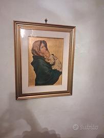 quadro Vergine Maria, completo di corni