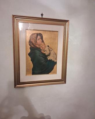 quadro Vergine Maria, completo di corni