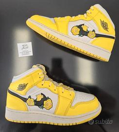 Scarpe Nike Air Jordan 1 Mid GS "Yellow Flower"