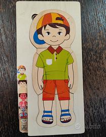 Puzzle 2D Giocattolo educativo del corpo ragazzo