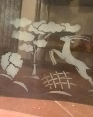 2 vetri vintage con decori