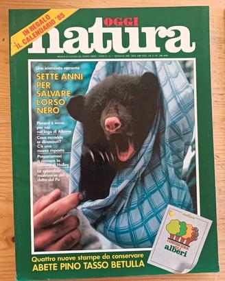 Rivista Oggi Natura gennaio 1985 orso nero animali