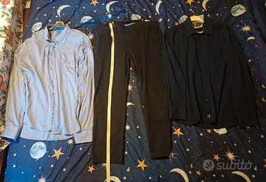 Lotto Pantalone Blu T. 56 + 2 Camicie Manica Lunga