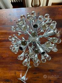 Modernariato, lampadario Sciolari sputnik cromato