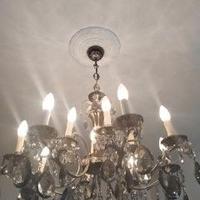 LAMPADARIO GOCCE DI CRISTALLO FUME IN ARGENTO