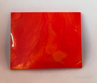 Quadro astratto rosso e arancione