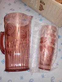 Brocca + 6 bicchieri plastica dura