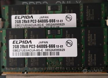 Kit memorie RAM 4 giga ddr2 800 x Mac e notebook