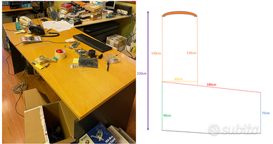 SCRIVANIA UFFICIO GRANDE ANGOLARE