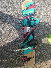 snowboard, casco, scarponi