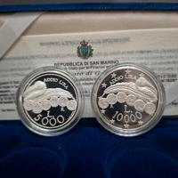 5.000 e 10.000 San Marino 2001 argento"Addio Lira"