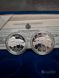 5.000 e 10.000 San Marino 2001 argento"Addio Lira"