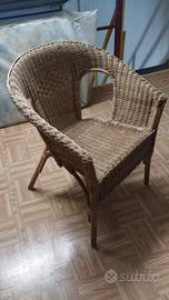 poltrona in rattan e bambù 