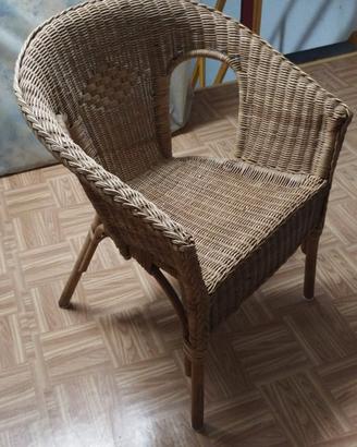 poltrona in rattan e bambù 