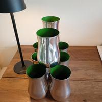 Set 8 bicchieri in vetro e argento 