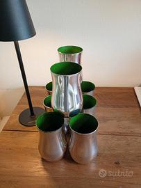 Set 8 bicchieri in vetro e argento 
