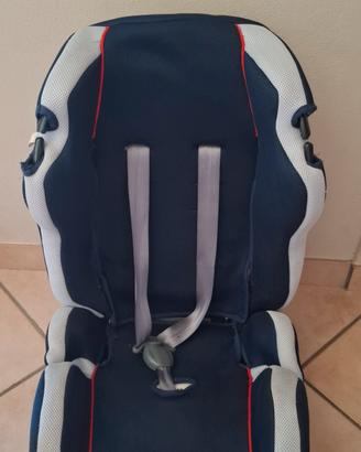seggiolino auto poupy blu e grigio 
