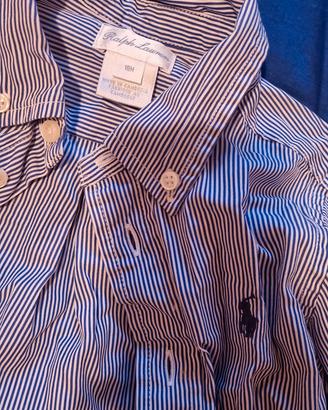 Camicia Ralph Lauren 18 mesi a righe banche e blu