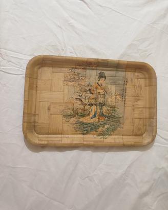 vassoio in legno giapponese vintage 