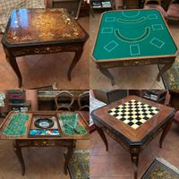 Tavolo da gioco multifunzionale in legno vintage