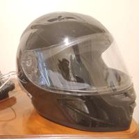 Casco moto nero con interfono, taglia L