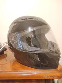 Casco moto nero con interfono, taglia L