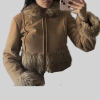 Giacca in suade con pelliccia interna y2k