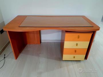 SCRIVANIA IN CILIEGIO 160x80 E CASSETTIERA