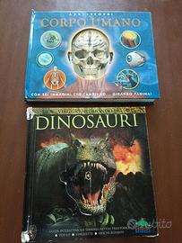 Lotto 2 libri per bambini Corpo Umano + Dinosauri