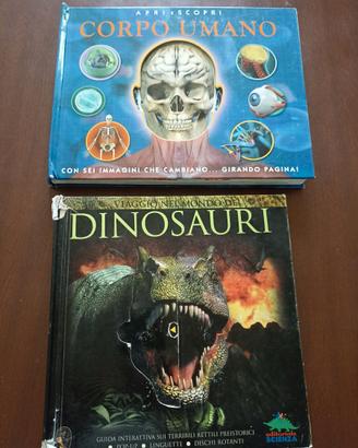 Lotto 2 libri per bambini Corpo Umano + Dinosauri