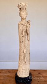 Grande statua cinese vintage 64 cm -dama di corte