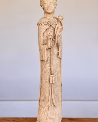 Grande statua cinese vintage 64 cm -dama di corte