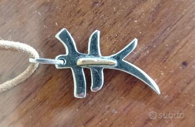 Ciondolo con ideogramma Morellato acciaio e oro