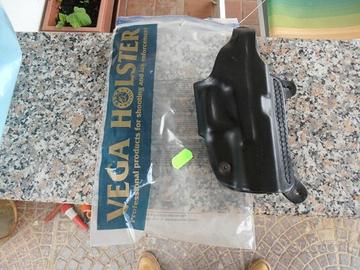 Radar shoulder & belt black leather holster