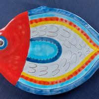 piatto o  vassoio in ceramica a forma di pesce 
