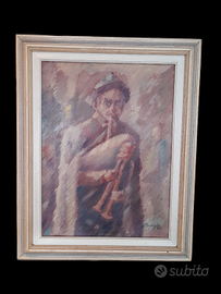 Dipinto a olio "Zampognaro"