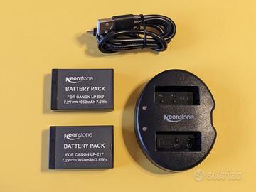 Caricabatterie doppio + 2 batterie Canon 250D