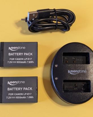 Caricabatterie doppio + 2 batterie Canon 250D